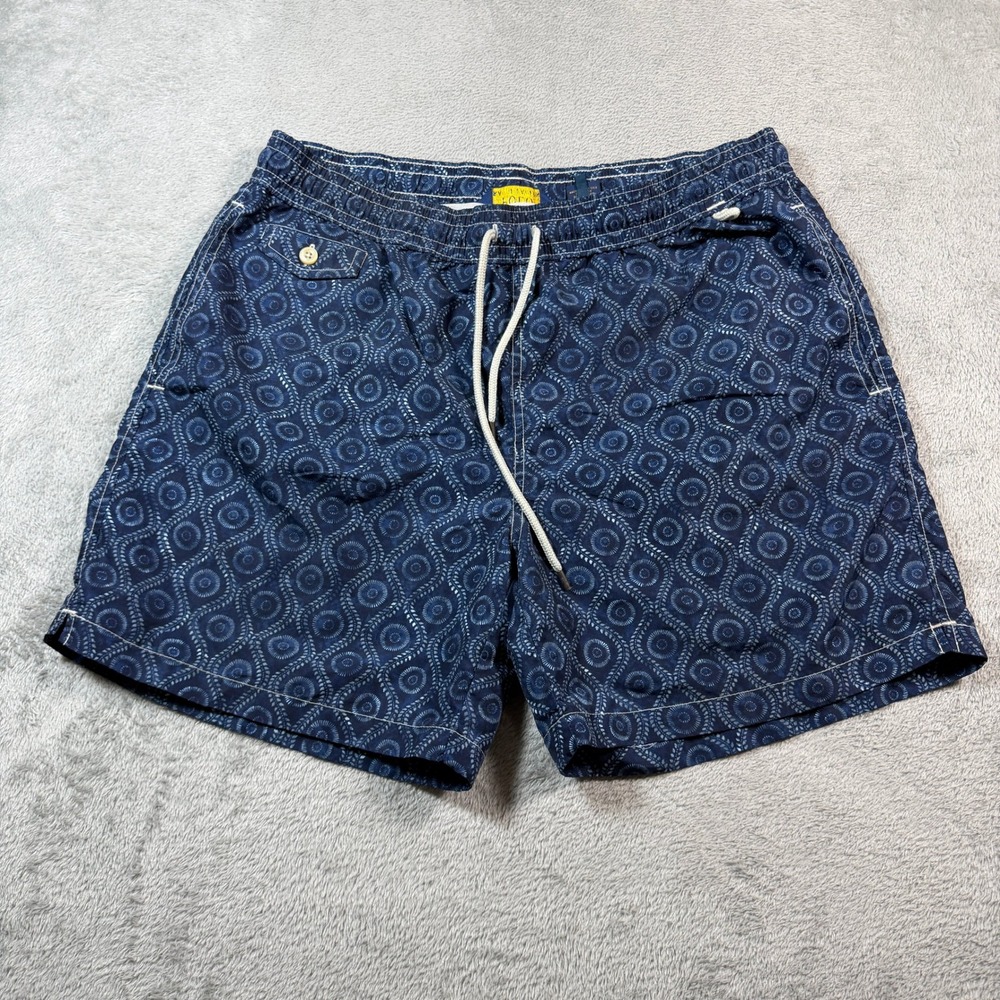 Polo Ralph Lauren Swim Shorts Mens Large Blue AOP Medallion Mesh Lined Vacation